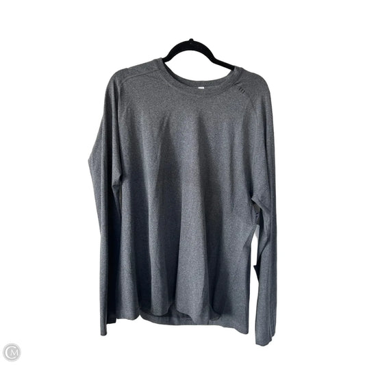 Athletic Top Long Sleeve Crewneck By Lululemon In Grey, Size: Xxl