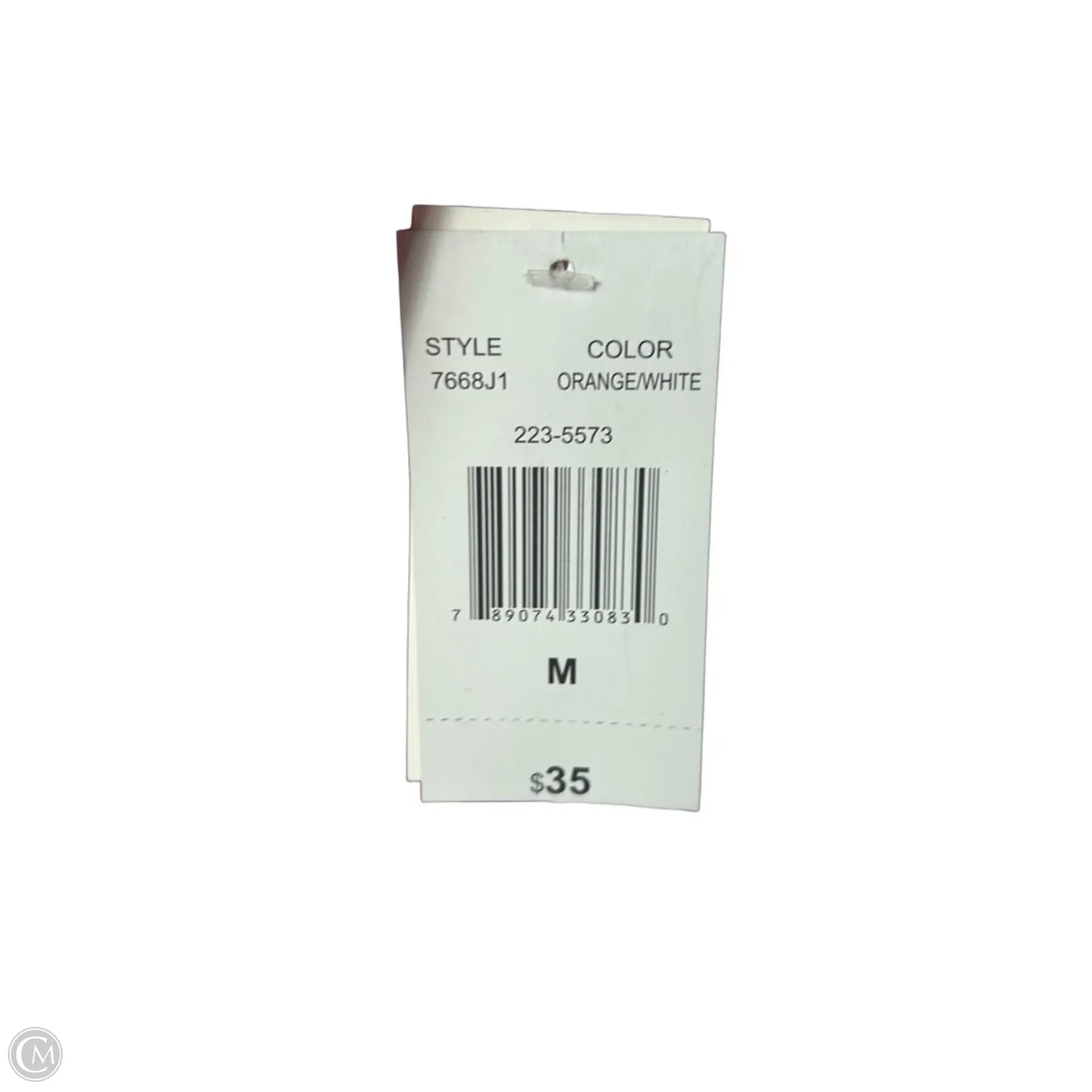 Dress Work By Clothes Mentor In Orange & White, Size: M