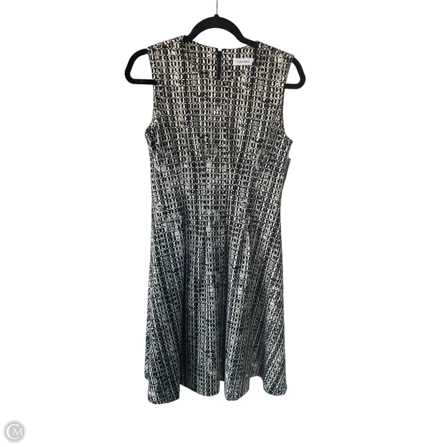 Dress Work By Calvin Klein In Black & Cream, Size: S