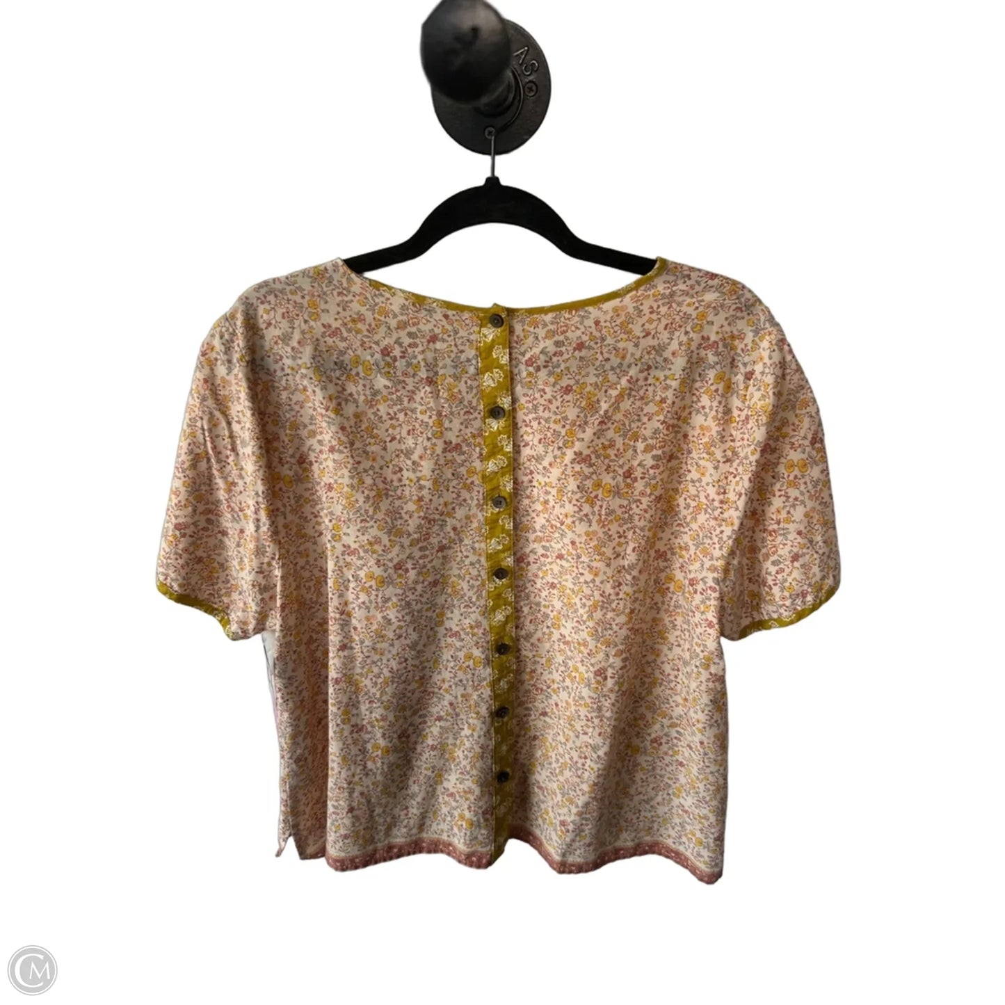 Blouse Short Sleeve By Madewell In Orange & Yellow, Size: Xl