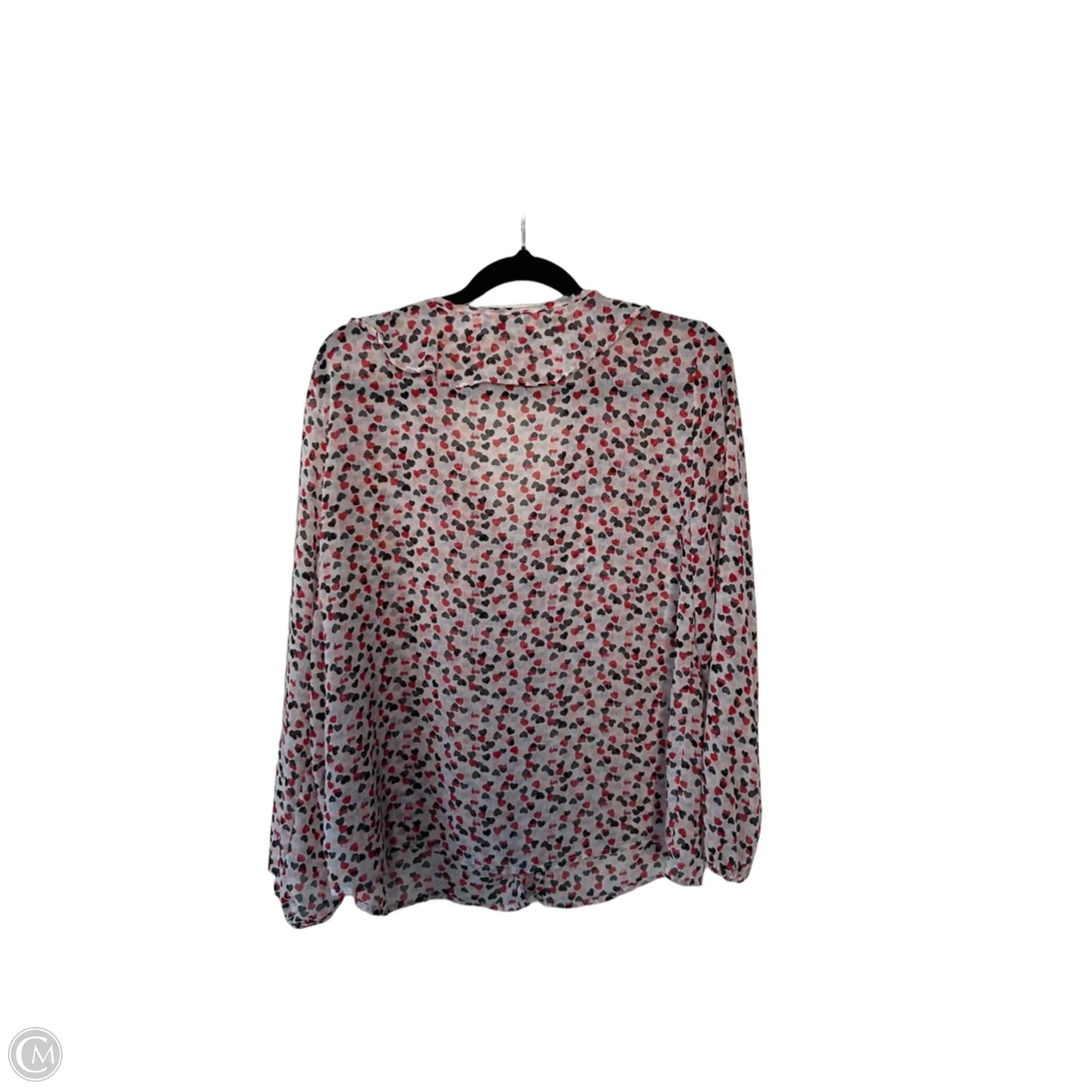 Blouse 3/4 Sleeve By Loft In Red & White, Size: Xs
