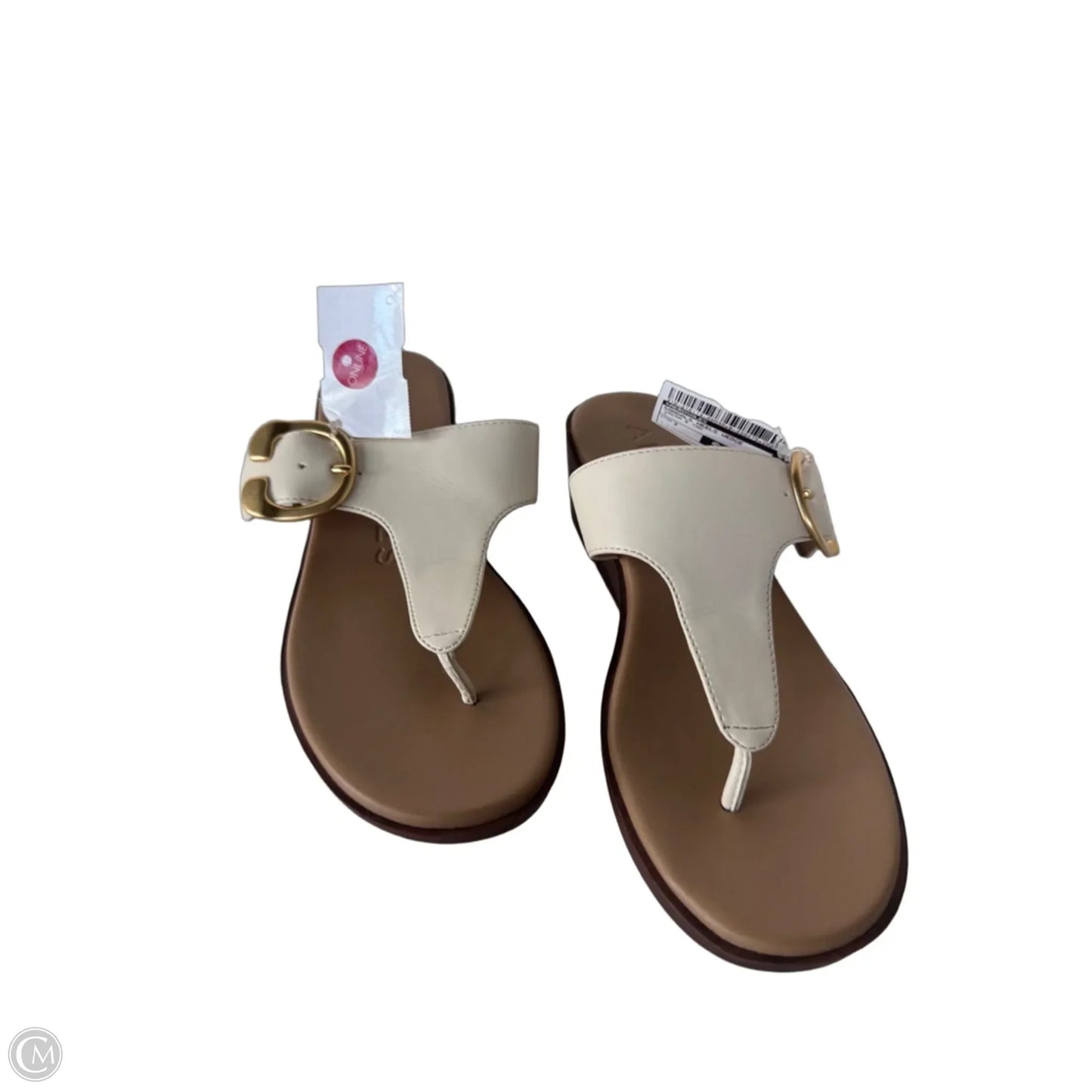 Sandals Heels Wedge By Aerosoles In Cream & Tan, Size: 7