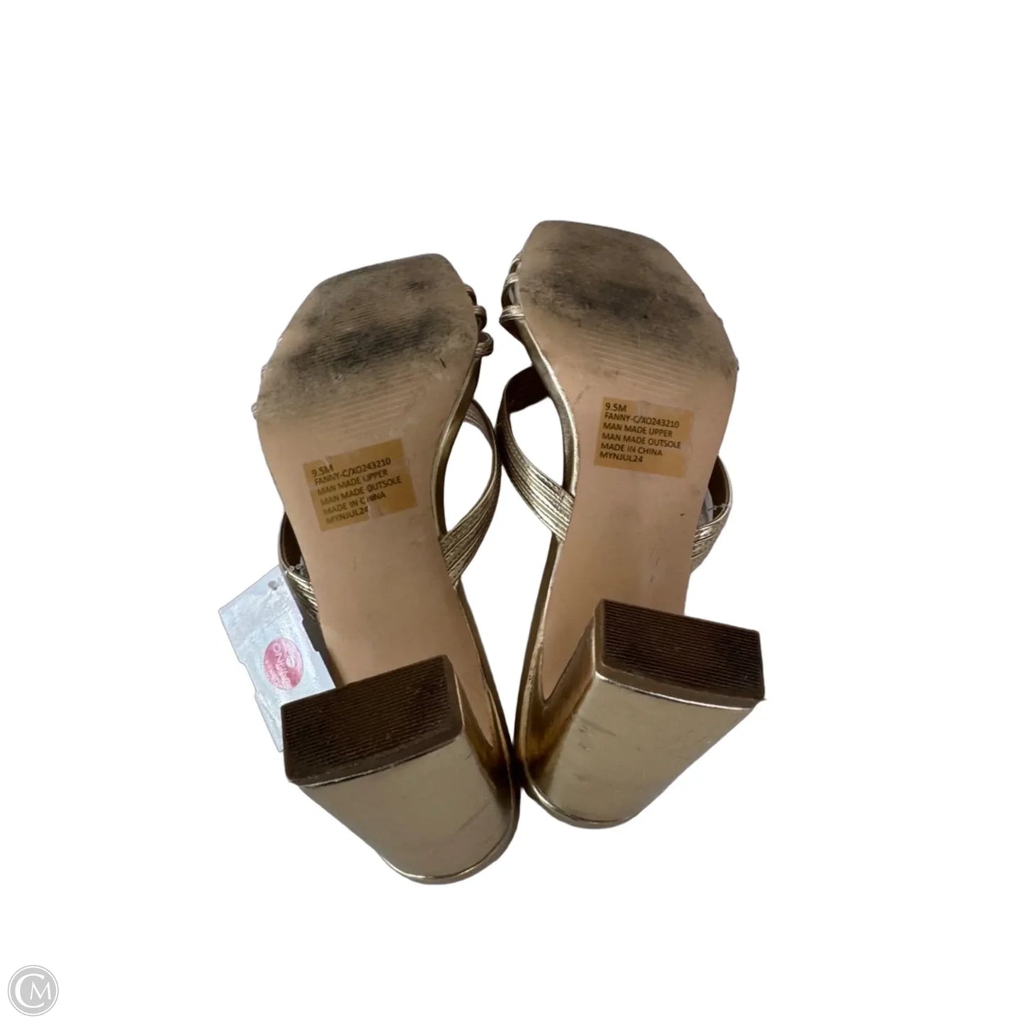 Sandals Heels Block By Xoxo In Gold, Size: 9.5