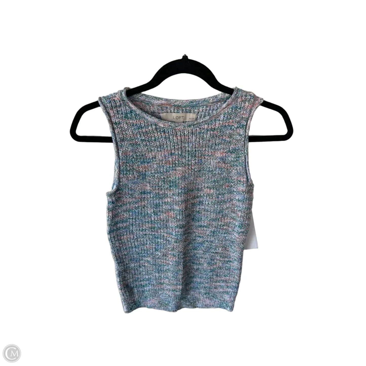 Vest Sweater By Loft In Blue & Orange, Size: Xsp