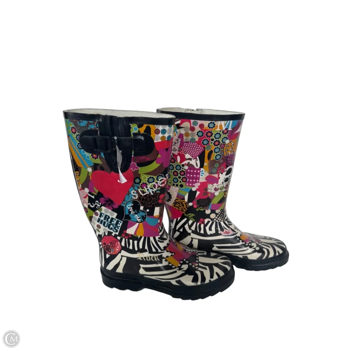Boots Rain By Clothes Mentor In Zebra Print, Size: 10
