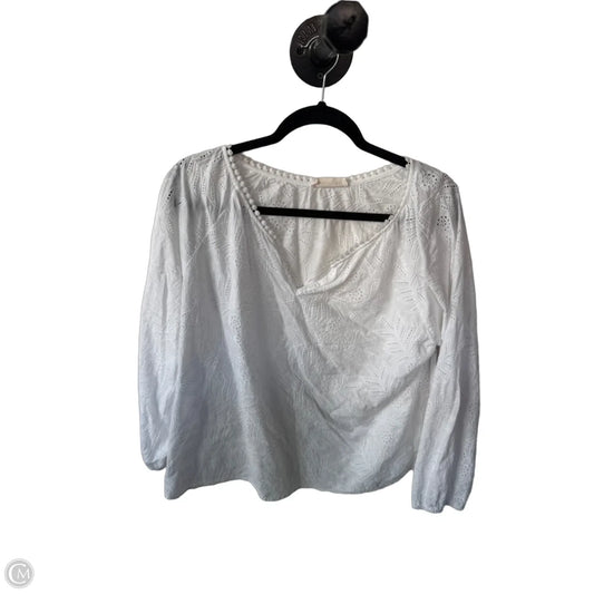 Top Long Sleeve By Solitaire In White, Size: Xl