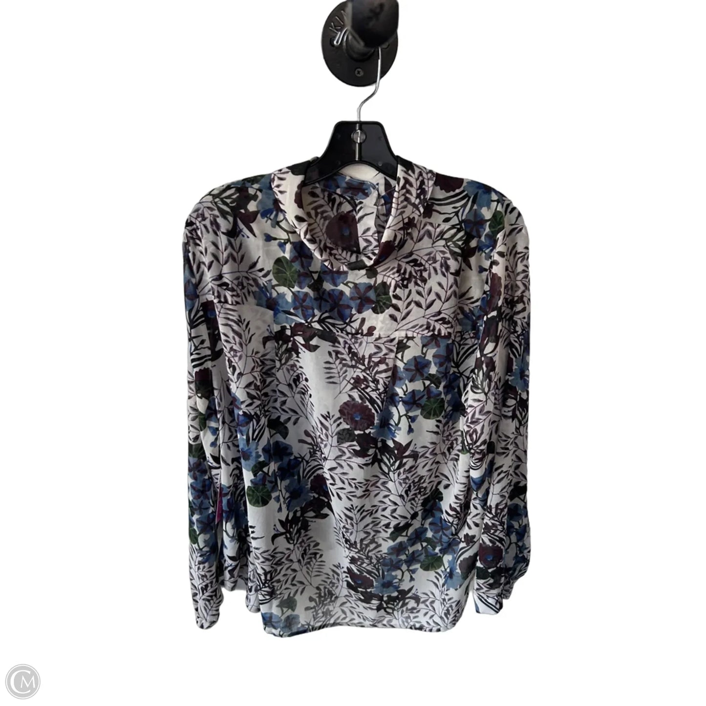 Blouse Long Sleeve By Cabi In Brown & Cream, Size: Xxl