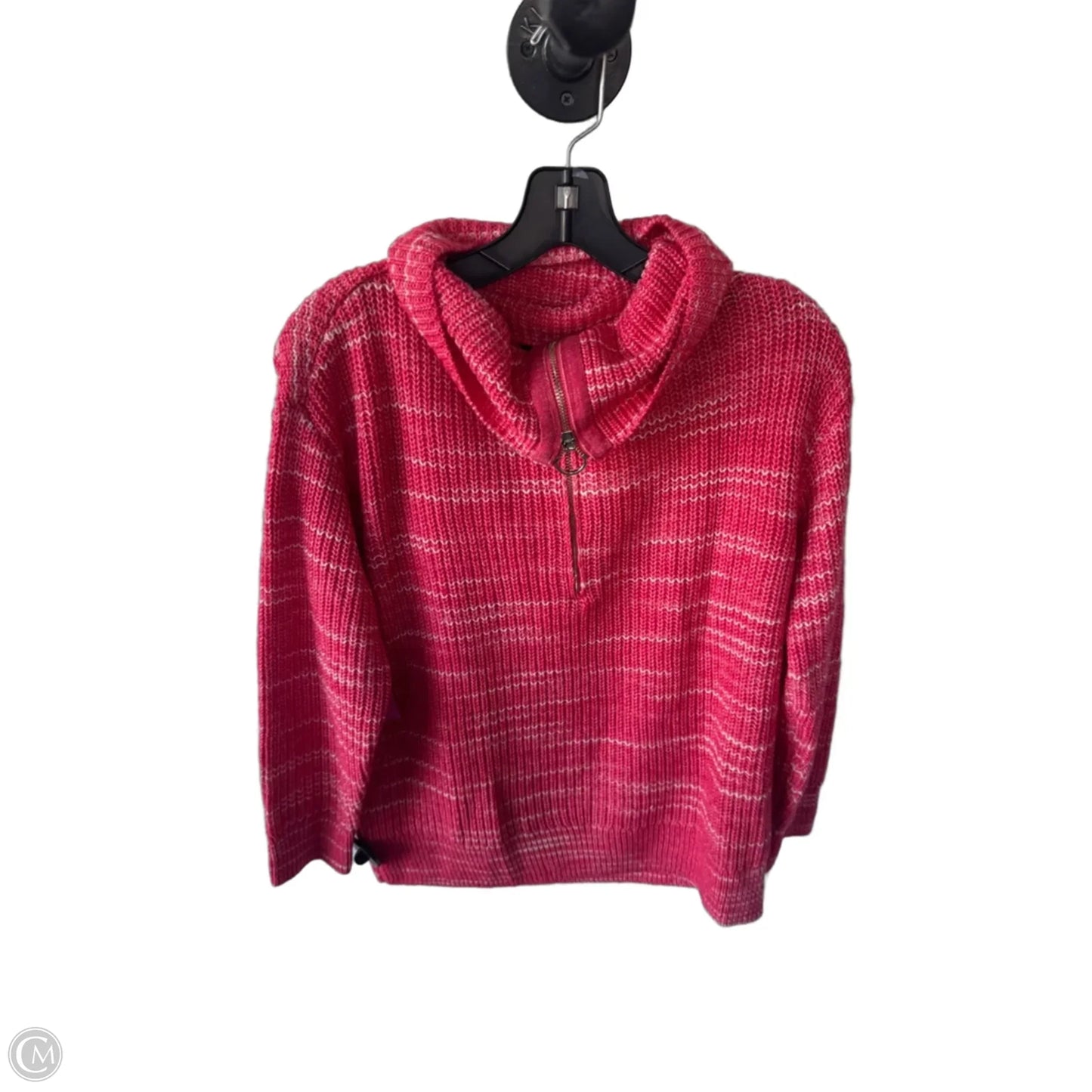 Sweater By Talbots In Pink & White, Size: M