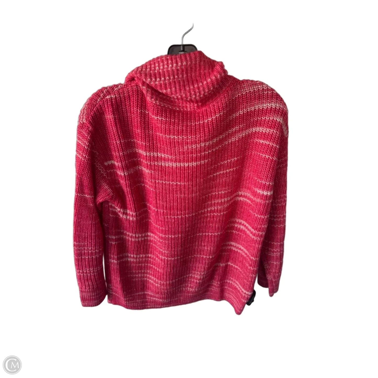 Sweater By Talbots In Pink & White, Size: M