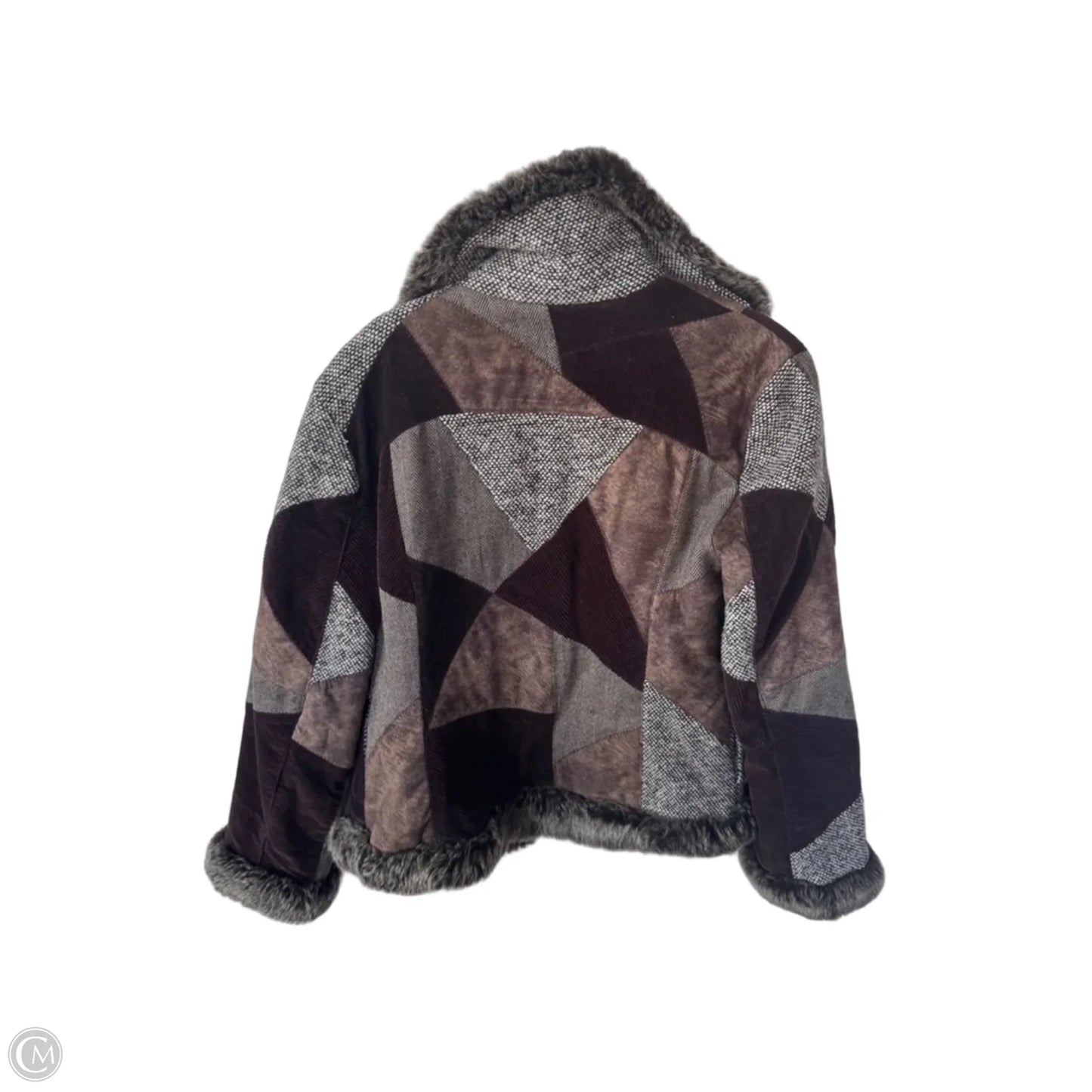 Jacket Faux Fur & Sherpa By Cmc In Brown, Size: M