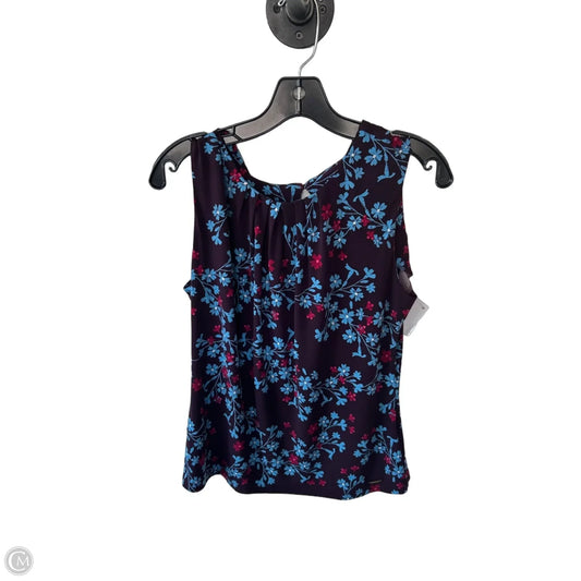 Blouse Sleeveless By Calvin Klein In Brown & Red, Size: L