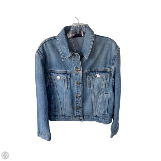 Jacket Designer By Tory Burch In Blue Denim, Size: 4