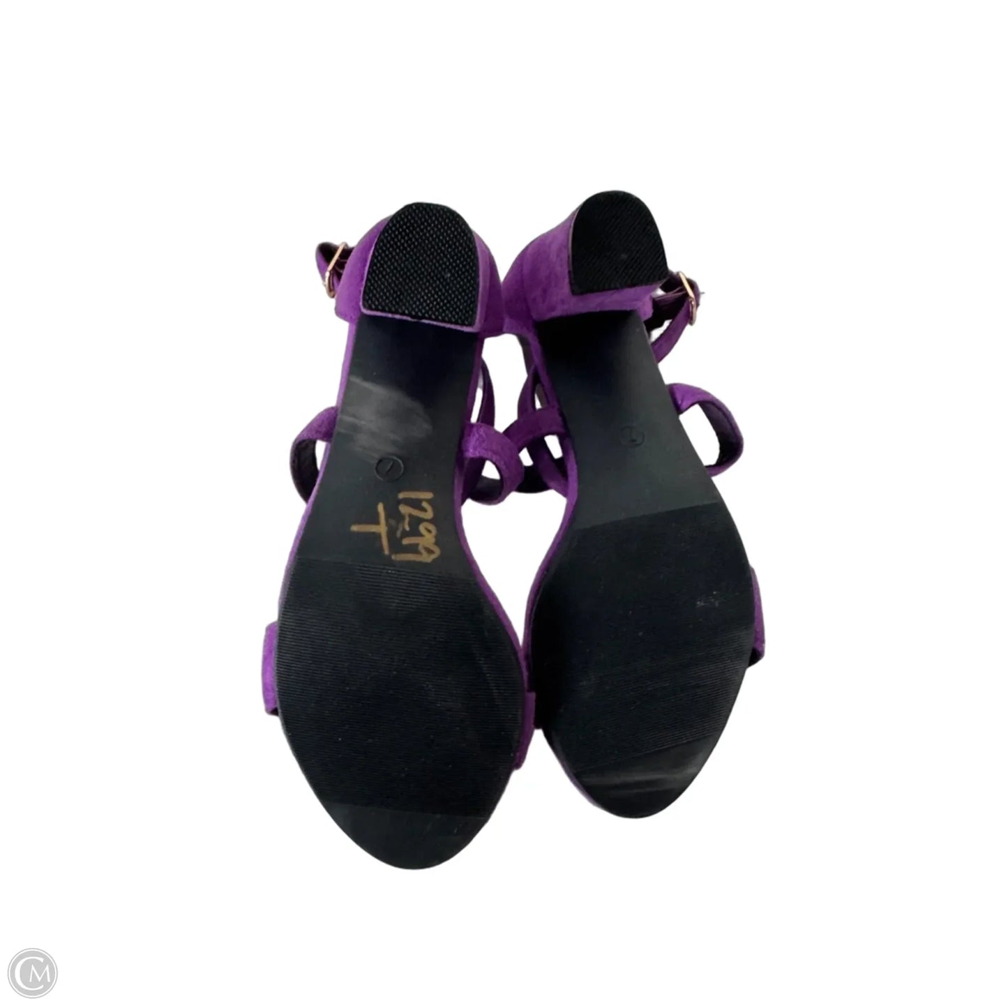 Sandals Heels Block By Clothes Mentor In Purple, Size: 7