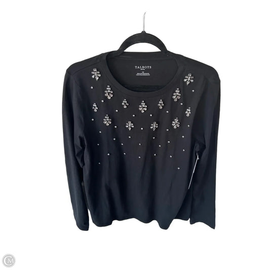 Top Long Sleeve By Talbots In Black & White, Size: Lp
