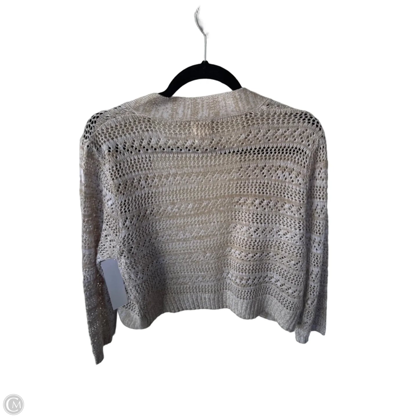 Sweater Cardigan By Clothes Mentor In Tan & White, Size: Xl