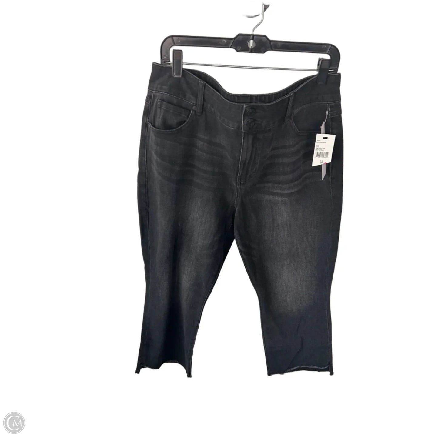 Jeans Cropped By Cabi In Black Denim, Size: 14