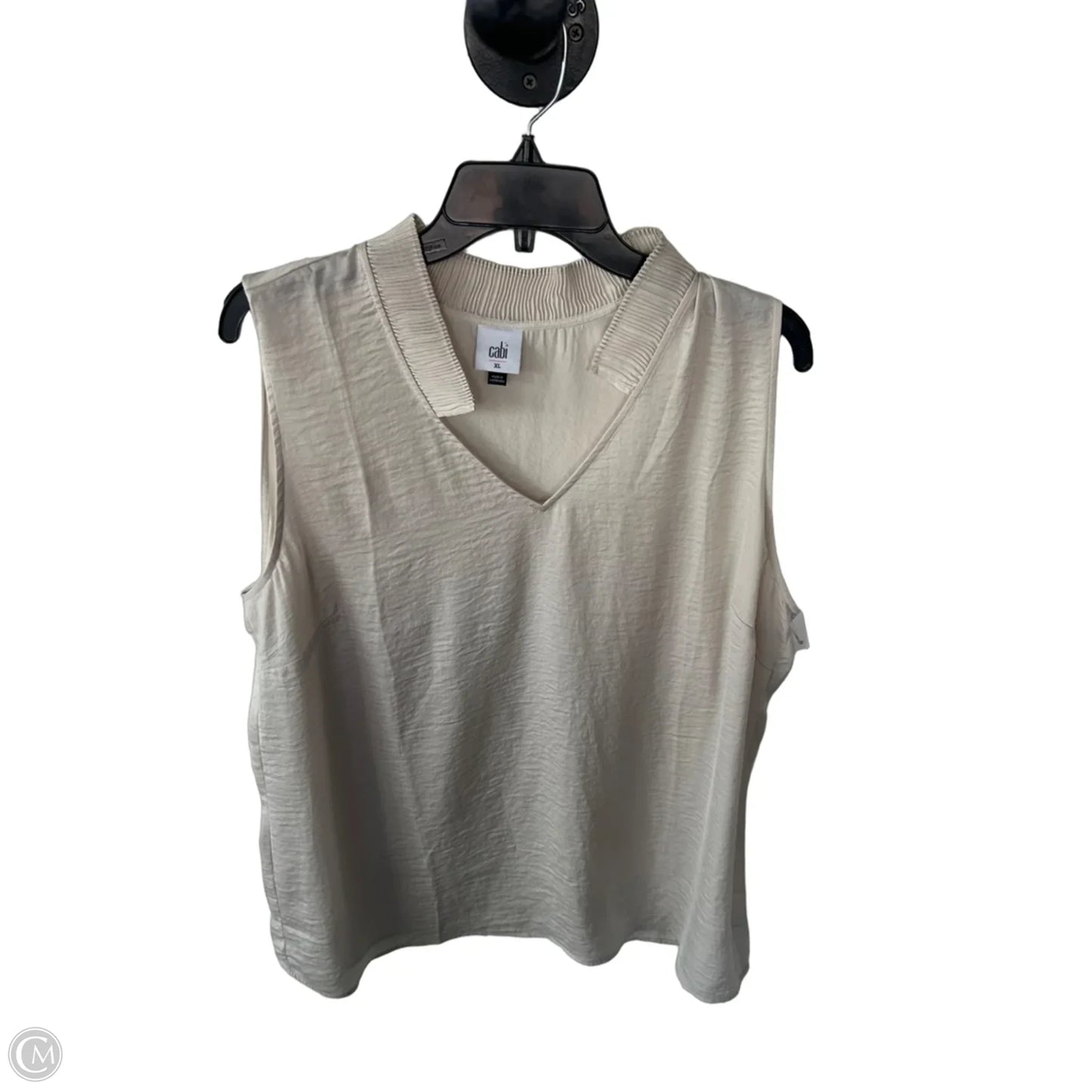 Blouse Sleeveless By Cabi In Cream, Size: Xl