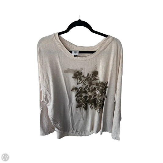 Top Long Sleeve By Cabi In Brown & Tan, Size: Xl