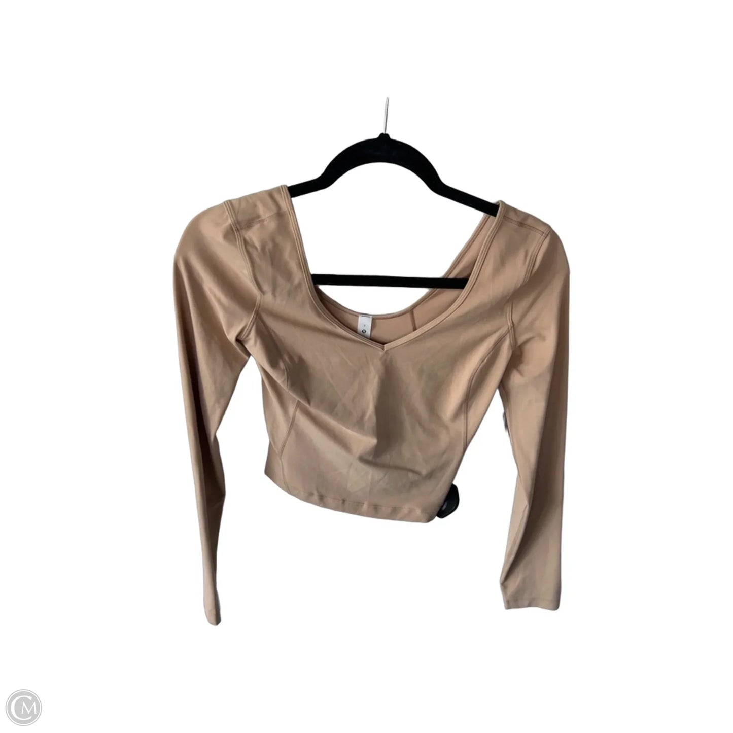 Athletic Top Long Sleeve Crewneck By Lululemon In Tan, Size: 2