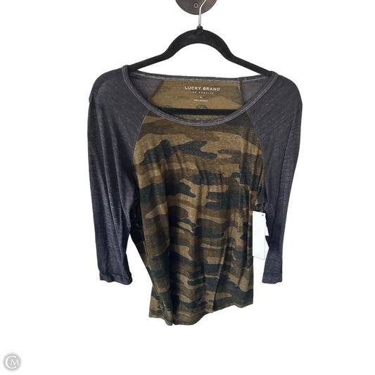 Tunic 3/4 Sleeve By Lucky Brand In Camouflage Print, Size: L
