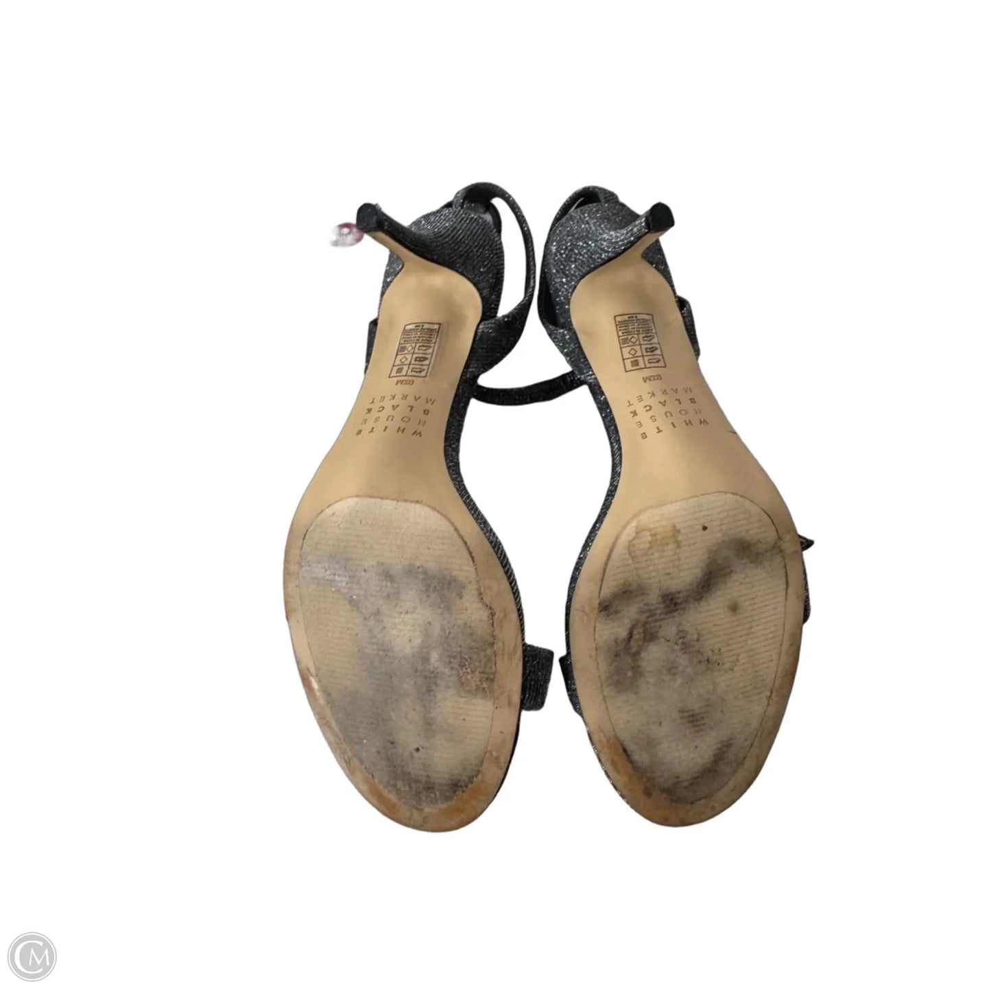Sandals Heels Stiletto By White House Black Market In Silver, Size: 9.5