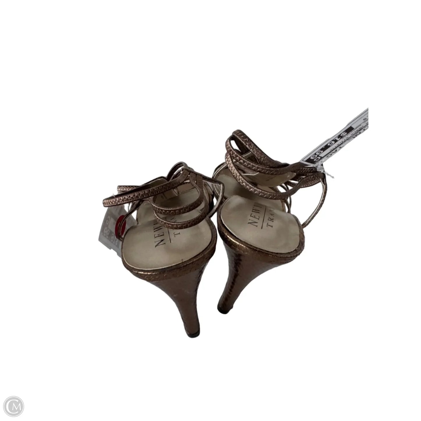Sandals Heels Stiletto By New York Transit In Gold, Size: 9.5