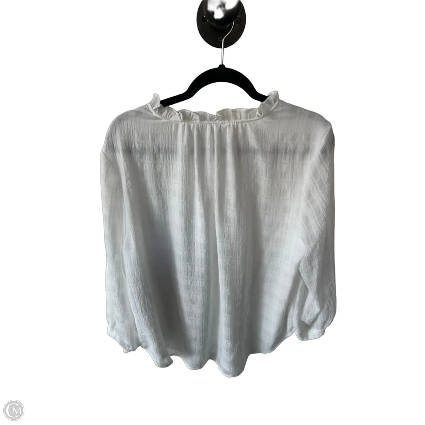 Blouse Long Sleeve By Chicos In White, Size: L