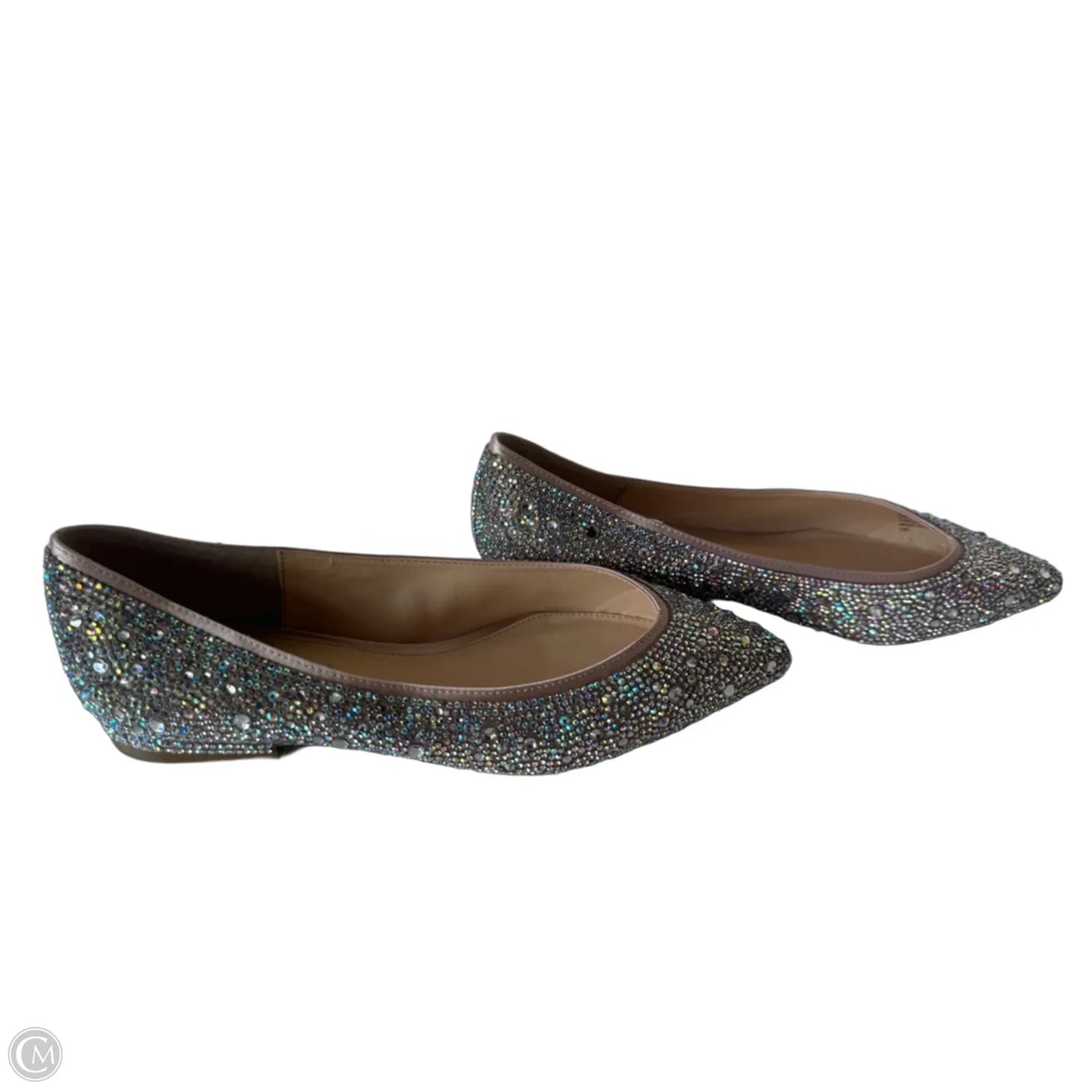 Shoes Flats By Betsey Johnson In Silver & Tan, Size: 8