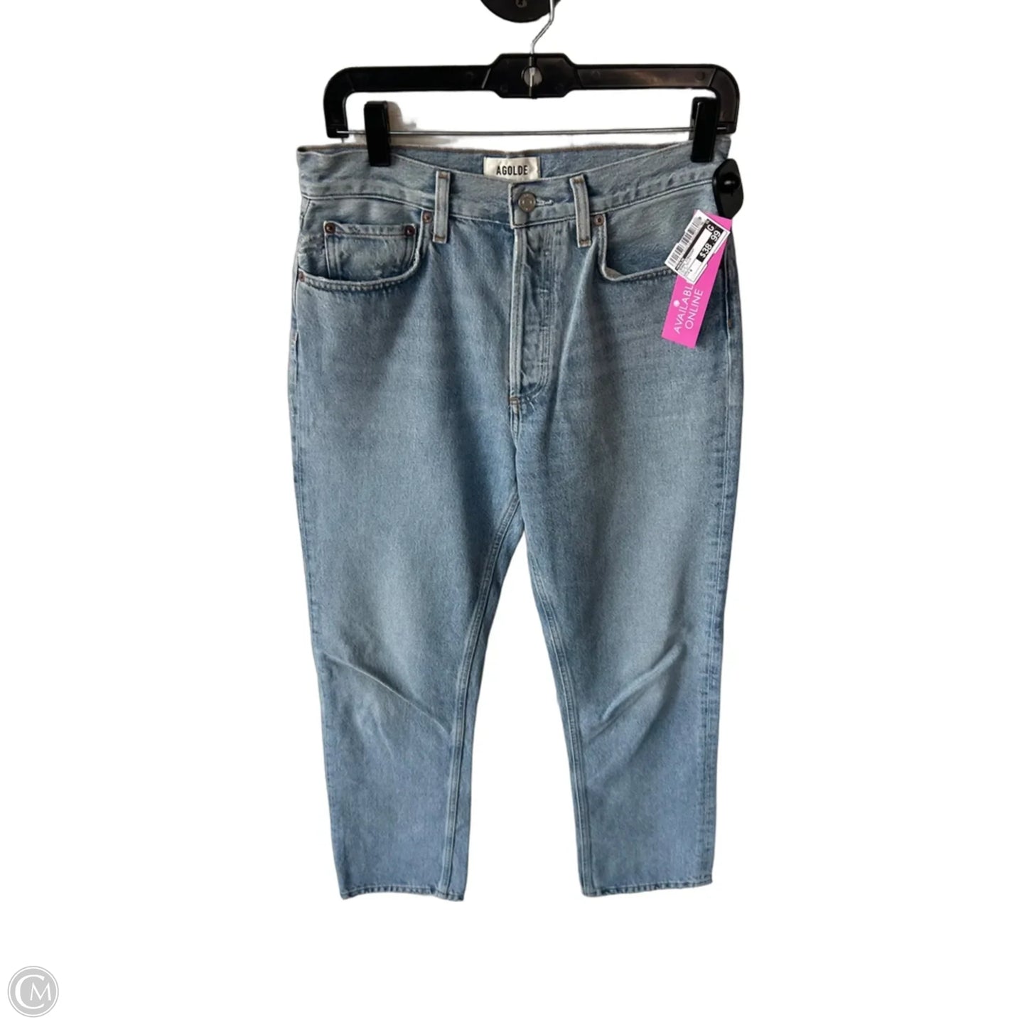 Jeans Straight By Agolde In Blue Denim, Size: 4