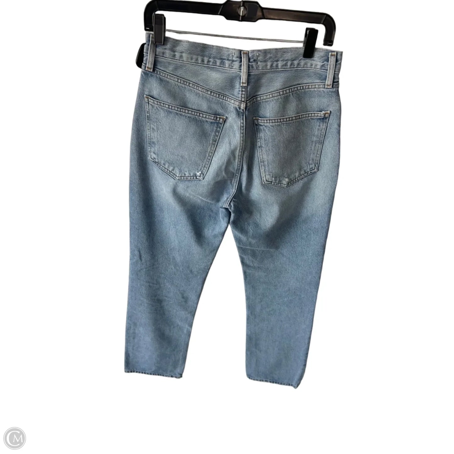 Jeans Straight By Agolde In Blue Denim, Size: 4