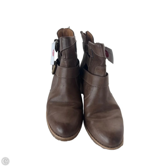 Boots Ankle Heels By Sofft In Brown, Size: 8