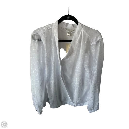 Blouse Long Sleeve By Christopher And Banks In White, Size: Xl