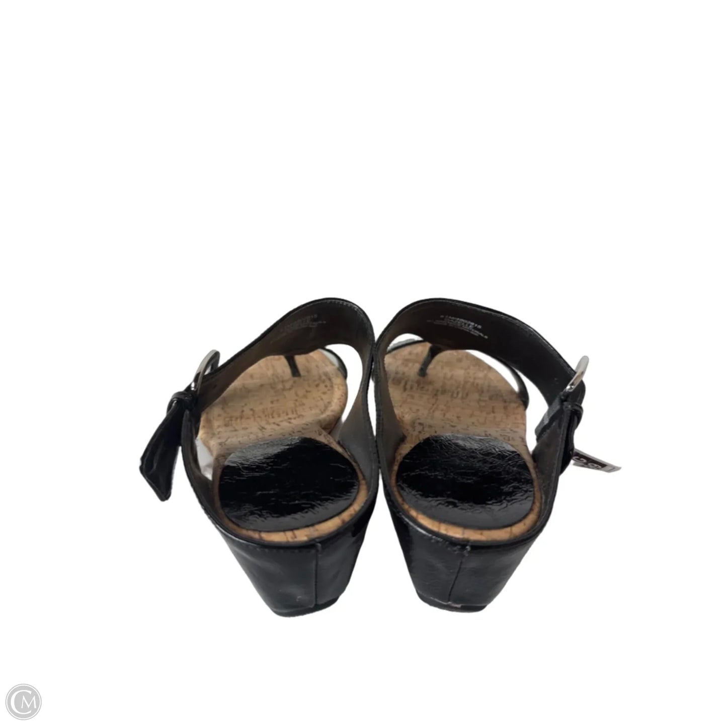 Sandals Heels Wedge By Cmc In Black & Tan, Size: 8.5