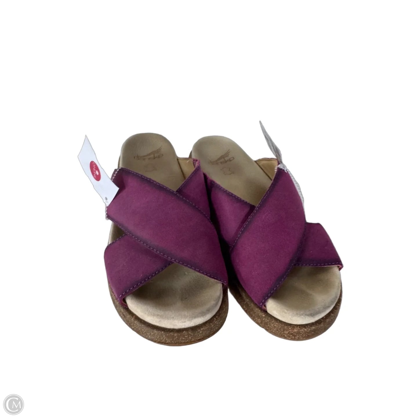 Sandals Heels Wedge By Dansko In Purple & Tan, Size: 6.5