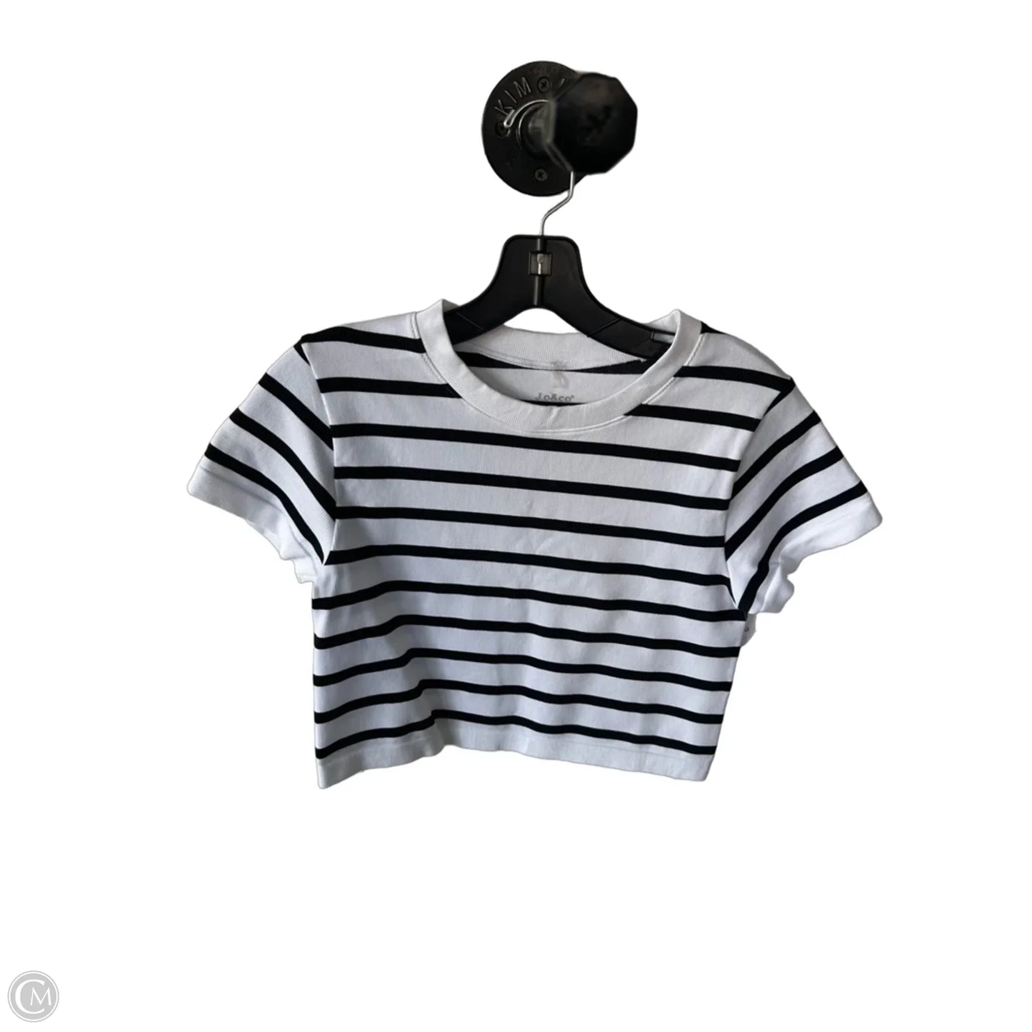 Top Short Sleeve By Cmc In Black & White, Size: M