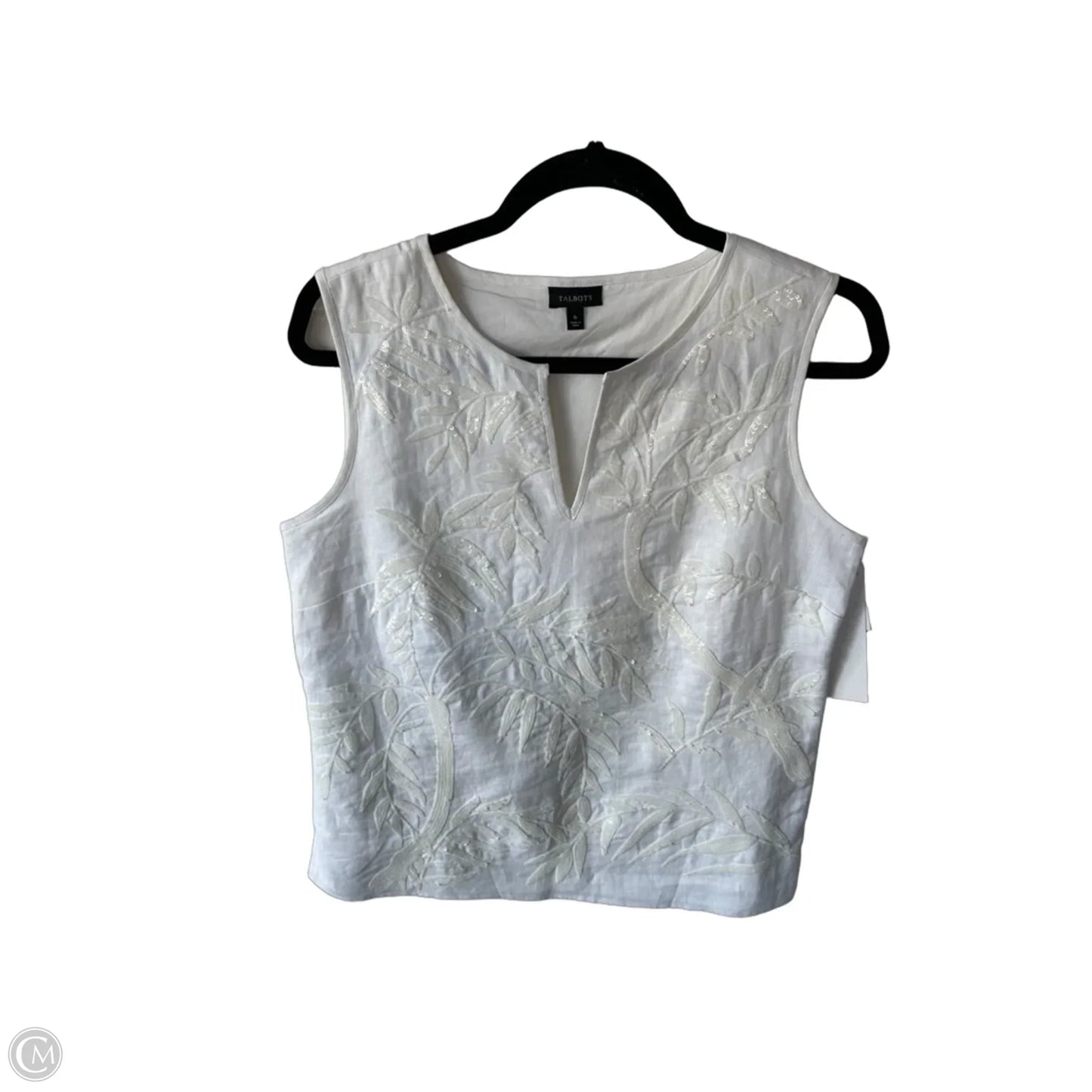 Blouse Sleeveless By Talbots In White, Size: S