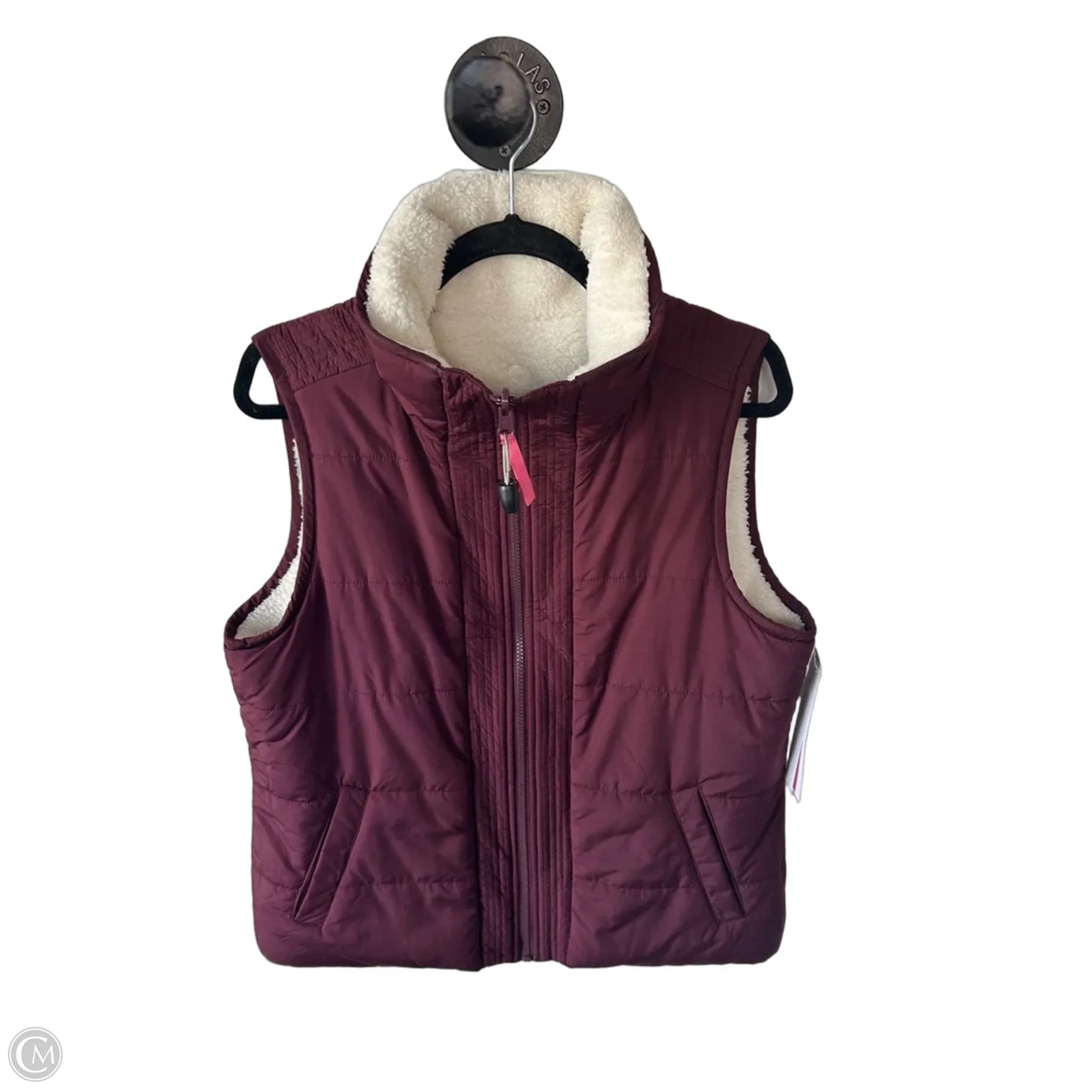 Vest Puffer & Quilted By Talbots In Cream & Red, Size: Lp