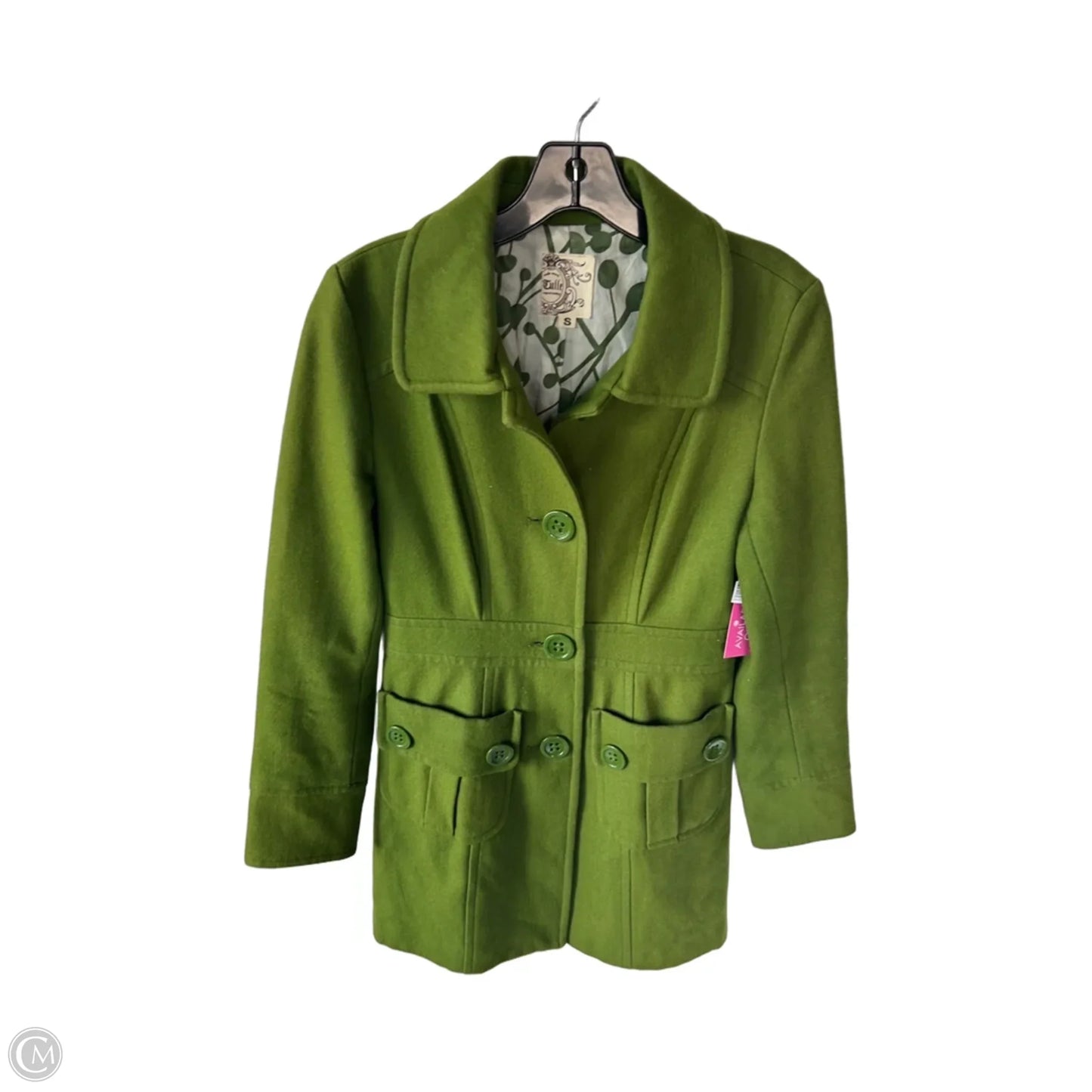 Coat Peacoat By Tulle In Green, Size: S