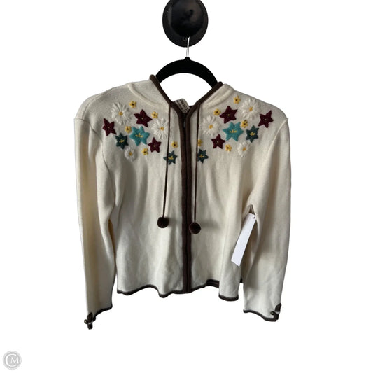 Sweater Cardigan By Clothes Mentor In Brown & Cream, Size: S