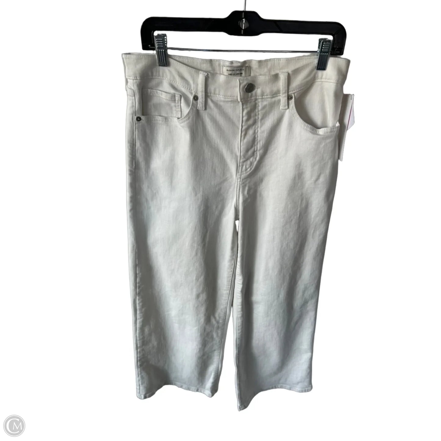 Jeans Wide Leg By Banana Republic In White Denim, Size: 10