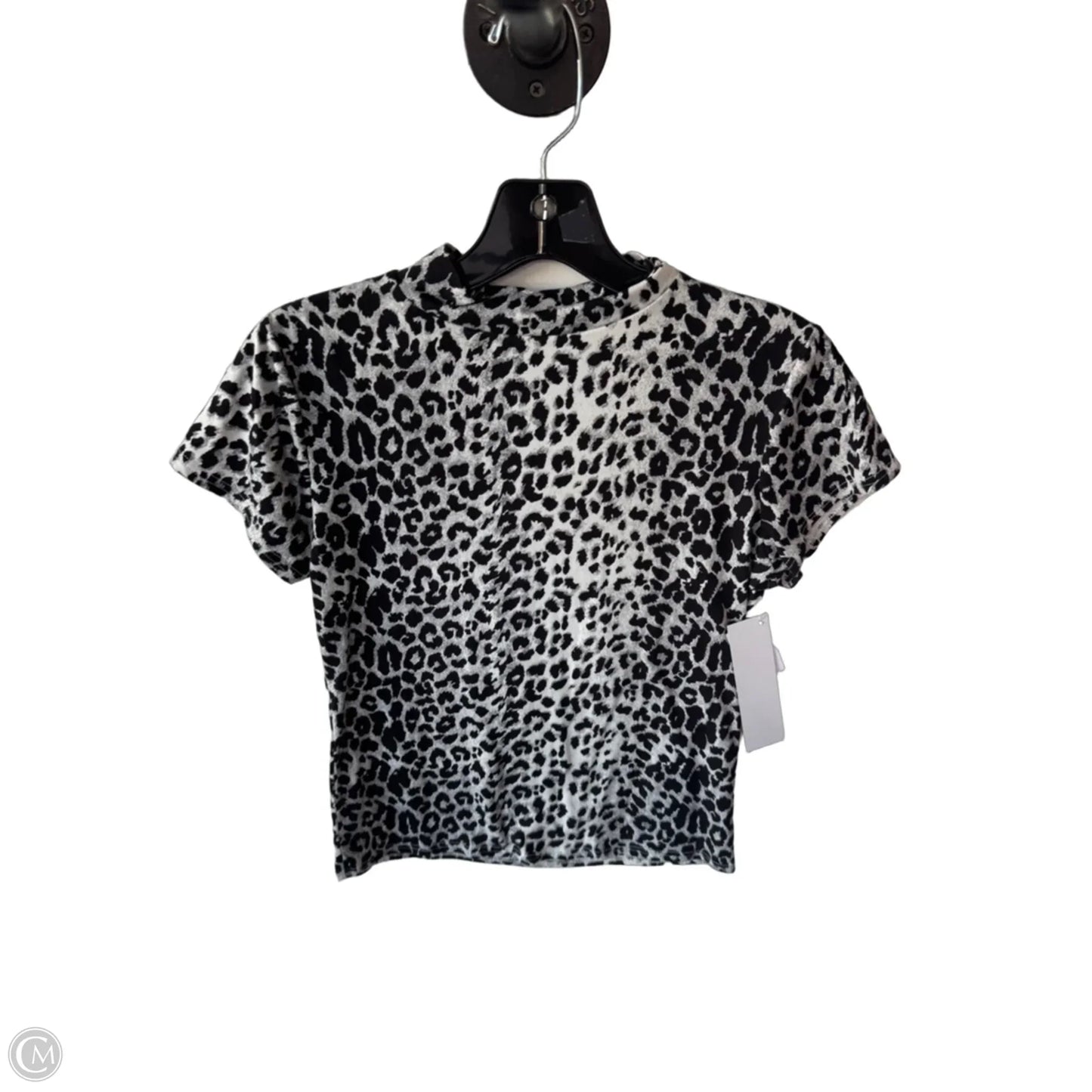 Top Short Sleeve By Olivia Rae In Black & Grey, Size: M