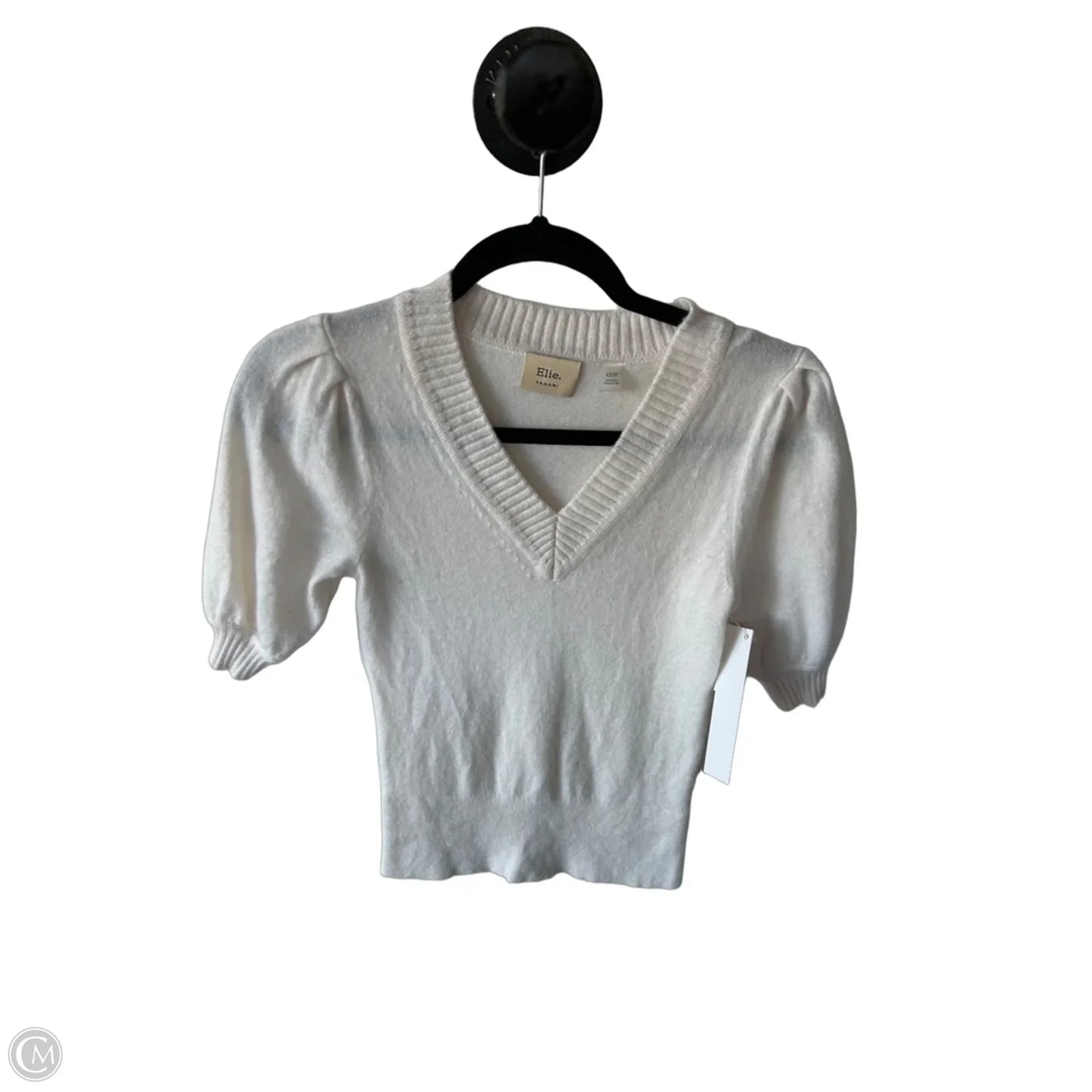 Sweater Short Sleeve By Elie Tahari In Cream, Size: Xs