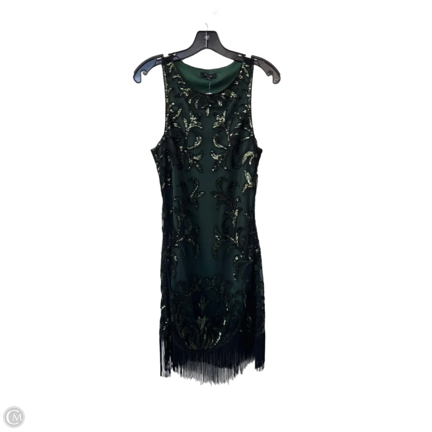 Dress Party Midi By Clothes Mentor In Black & Green, Size: M