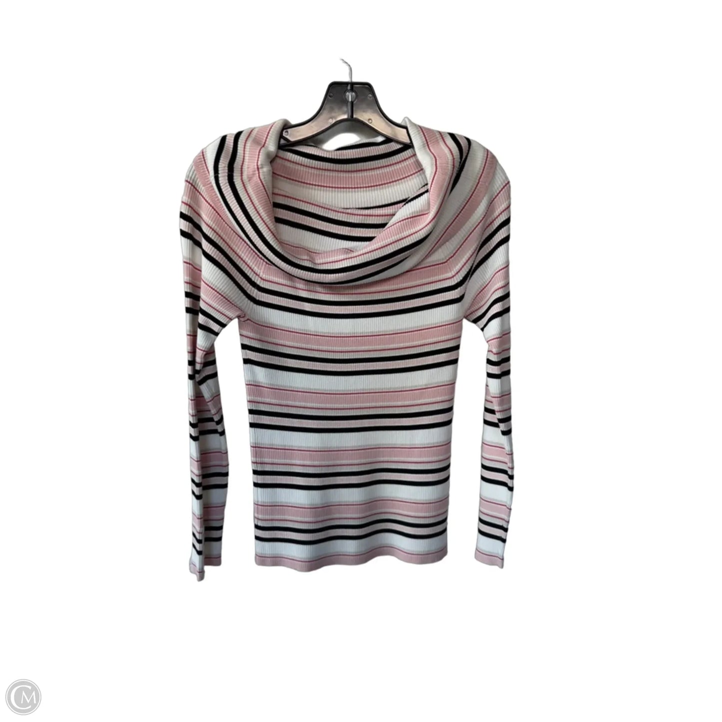 Top Long Sleeve By White House Black Market In Pink & White, Size: S