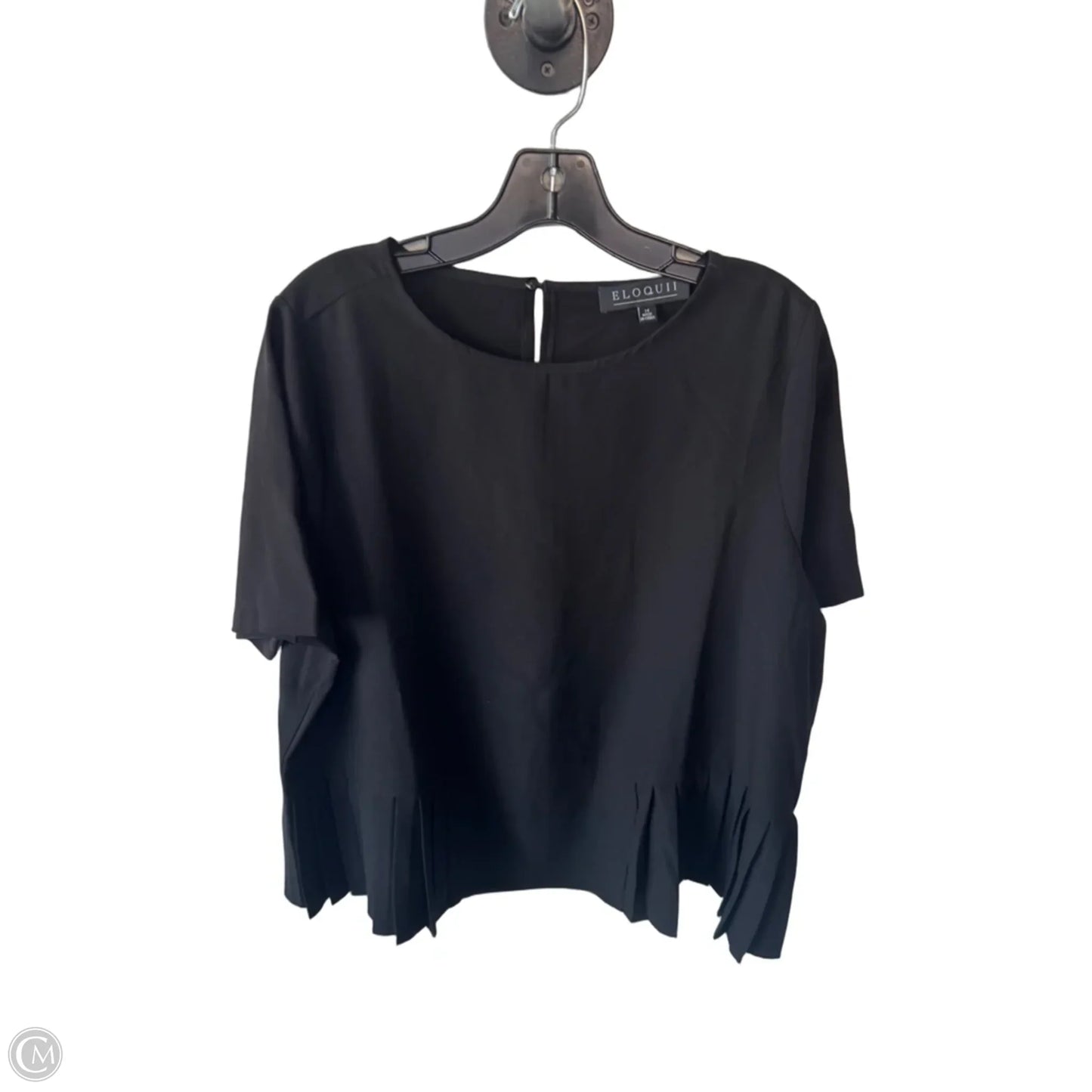 Blouse Short Sleeve By Eloquii In Black, Size: Medium