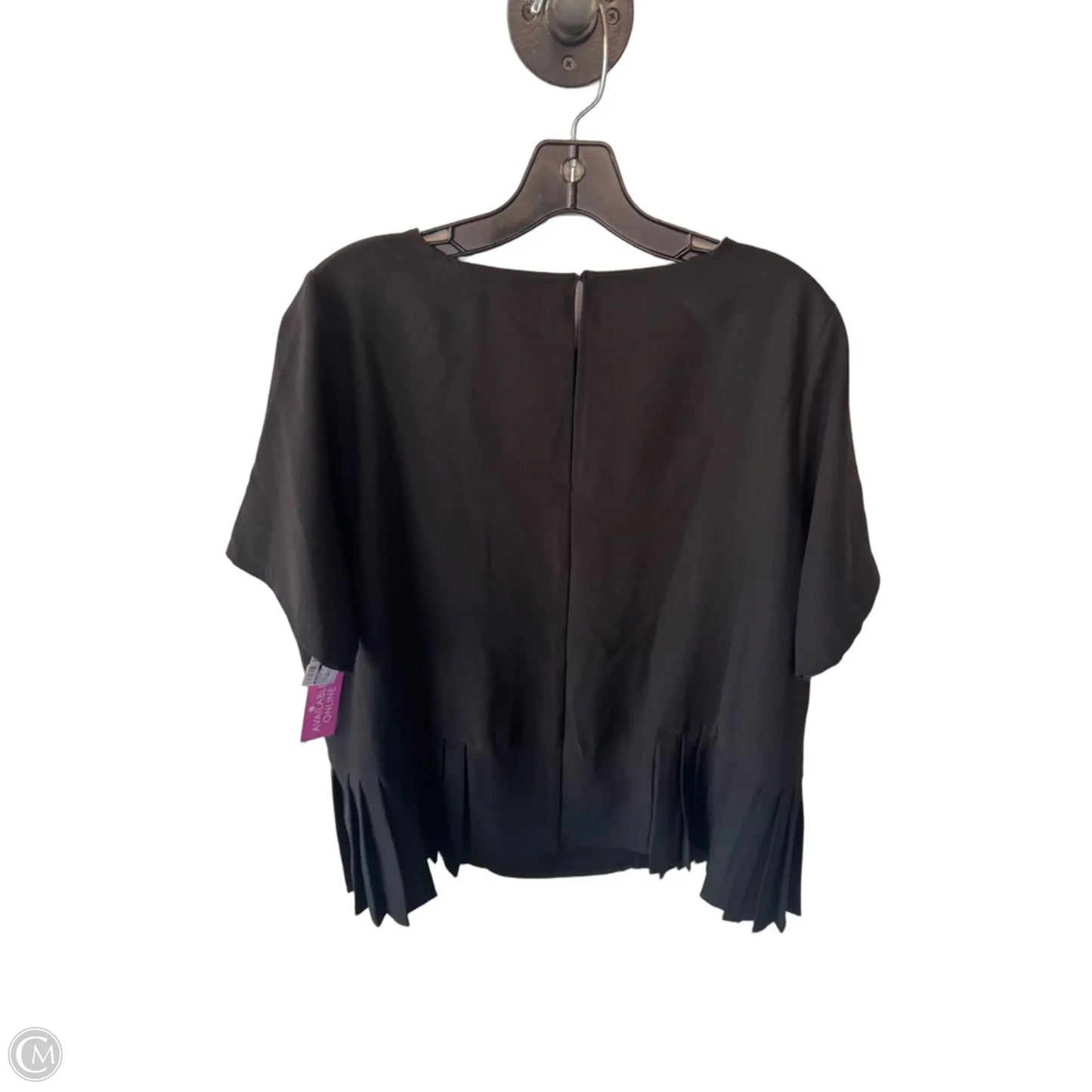 Blouse Short Sleeve By Eloquii In Black, Size: Medium