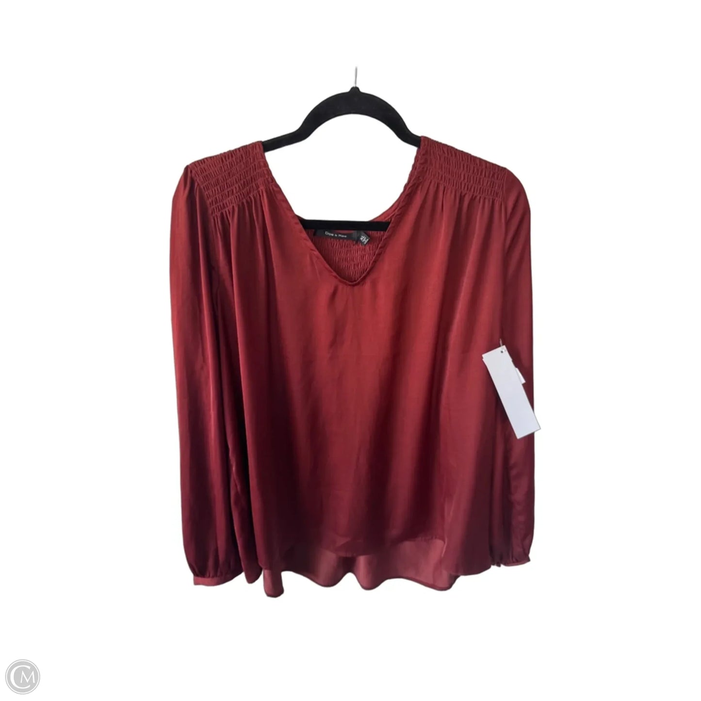 Blouse Long Sleeve By Doe & Rae In Orange, Size: Xl