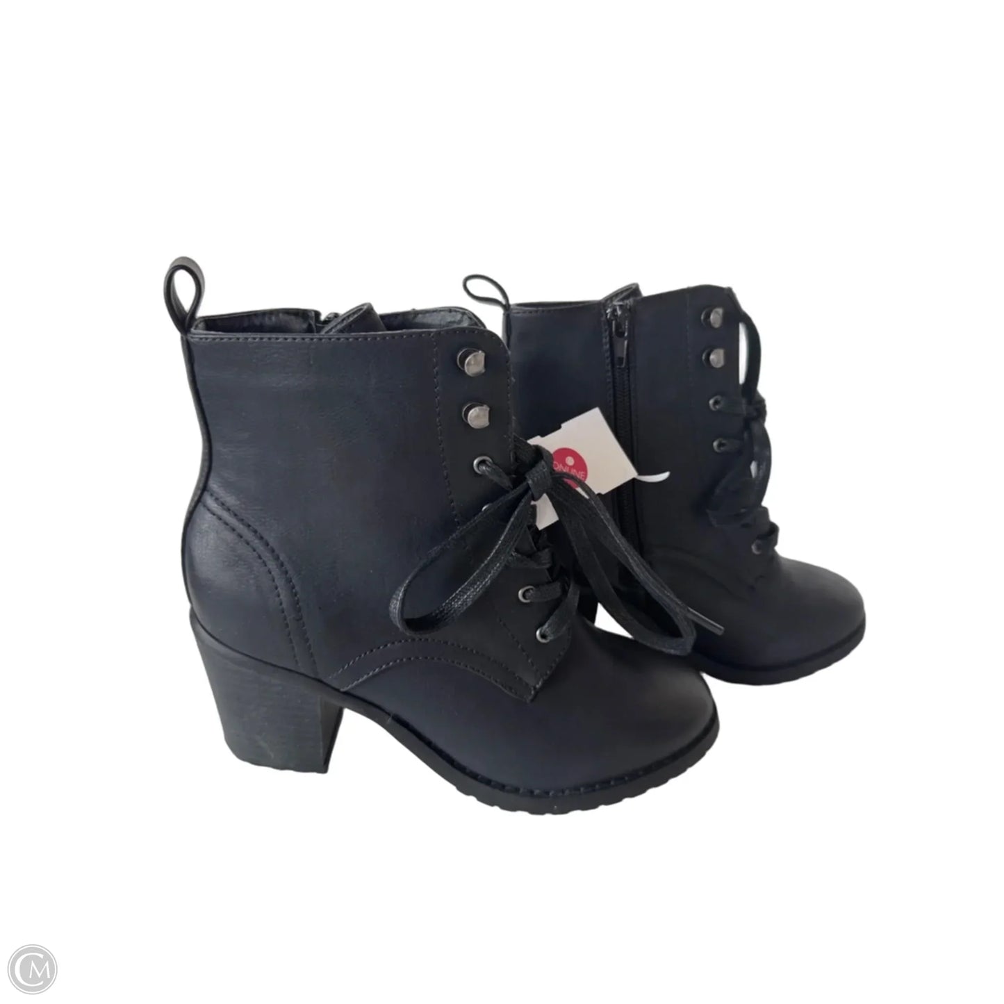 Boots Ankle Heels By Clothes Mentor In Black, Size: 7