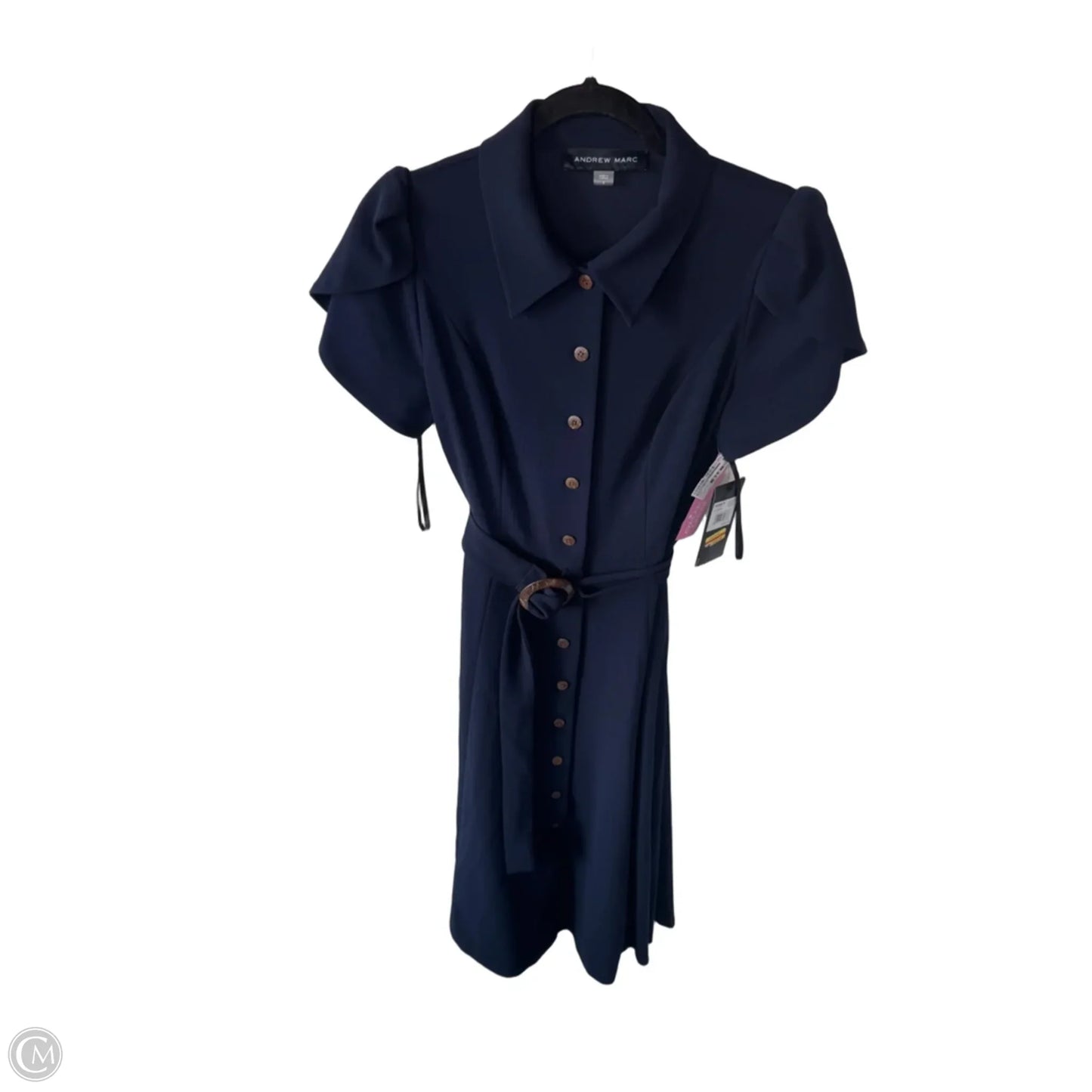 Dress Casual Midi By Andrew Marc In Navy, Size: M