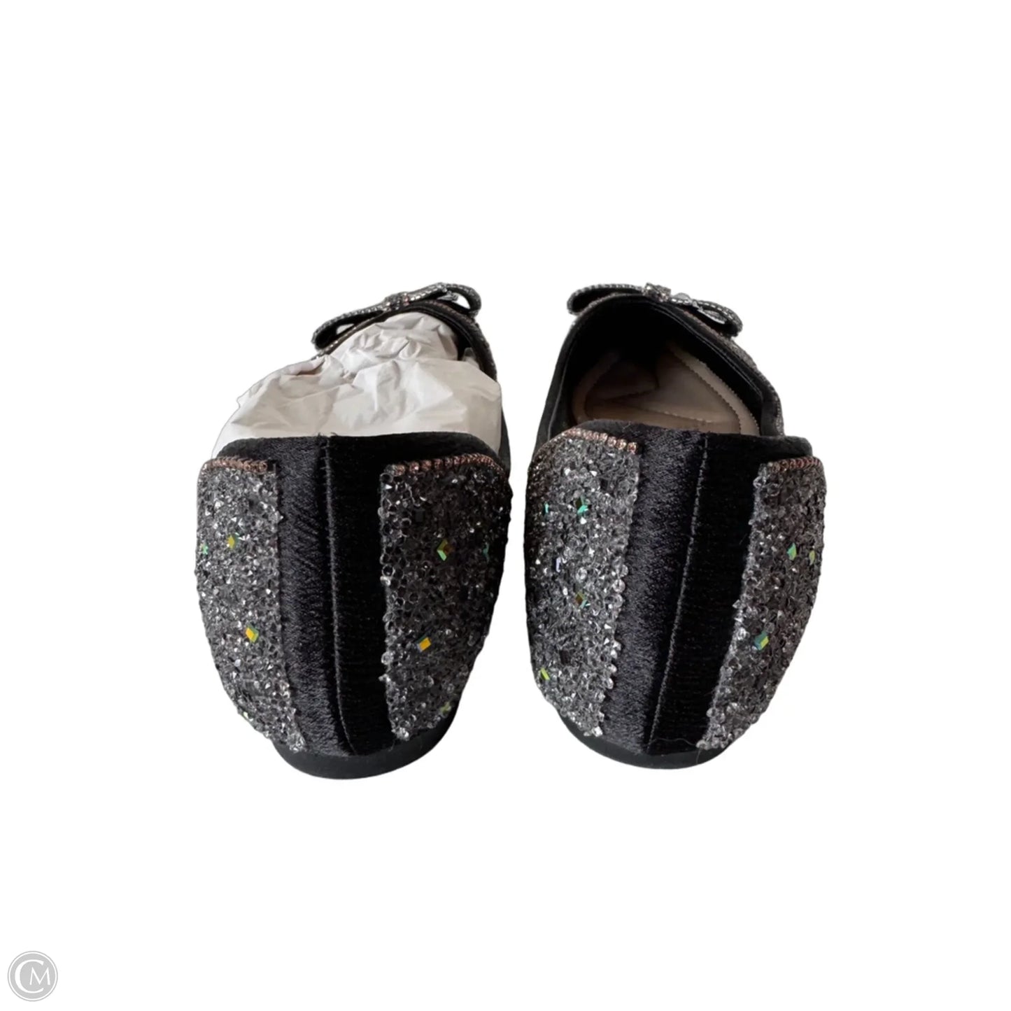 Shoes Flats By Clothes Mentor In Black & Gold, Size: 8.5